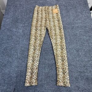 Just Cozy Tiger Stripe Fleece Lined Legging Women M/L Stretch New With Tags